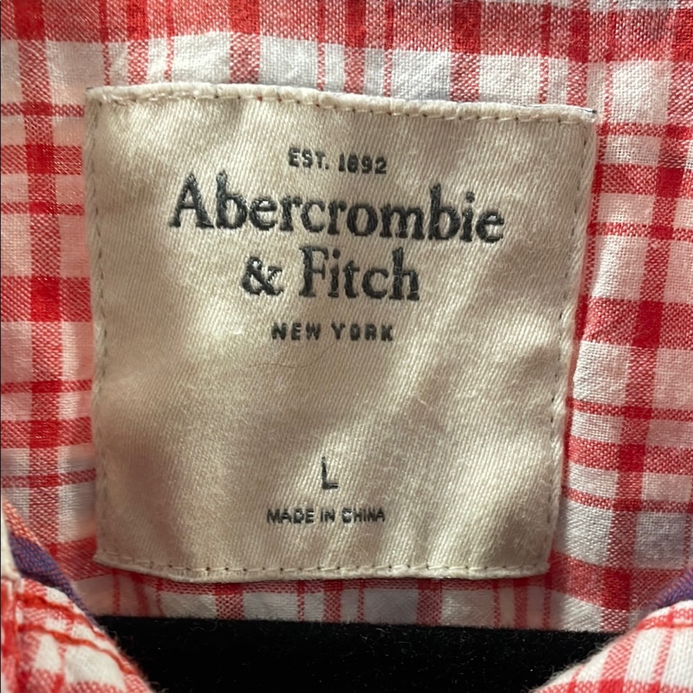 Abercrombie & Fitch Red and Blue Plaid Button-Down Shirt - Picture 2 of 6